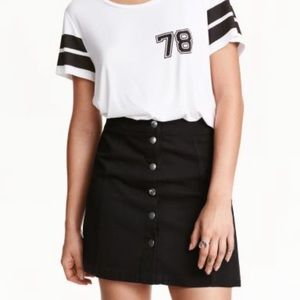GENTLY USED H&M Buttoned Front Aline Mini Skirt